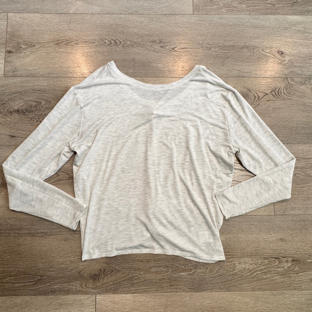 Lole Activewear Top Heathered Knit Oatmeal Tan Comfy Tee Workout‎ Size Small